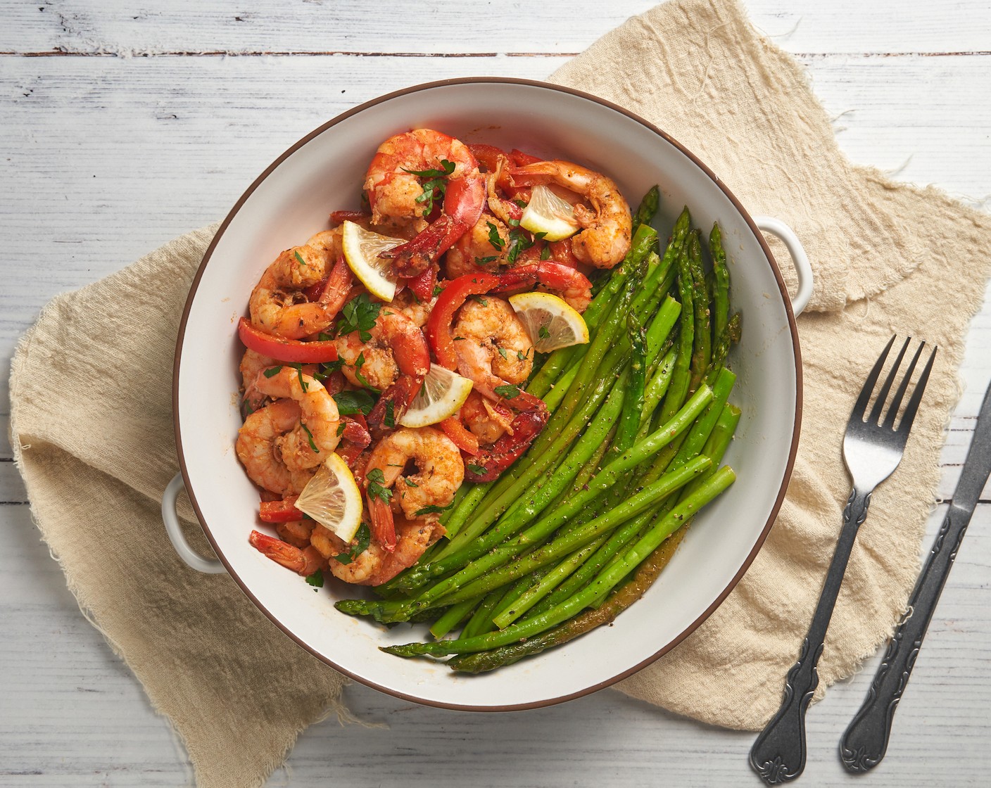 Lemon Garlic Butter Shrimp with Asparagus