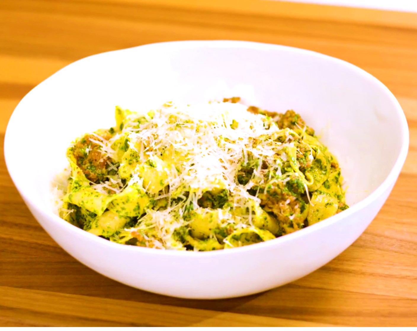 Handmade Pasta with Spiced Lamb and Baby Green Pesto