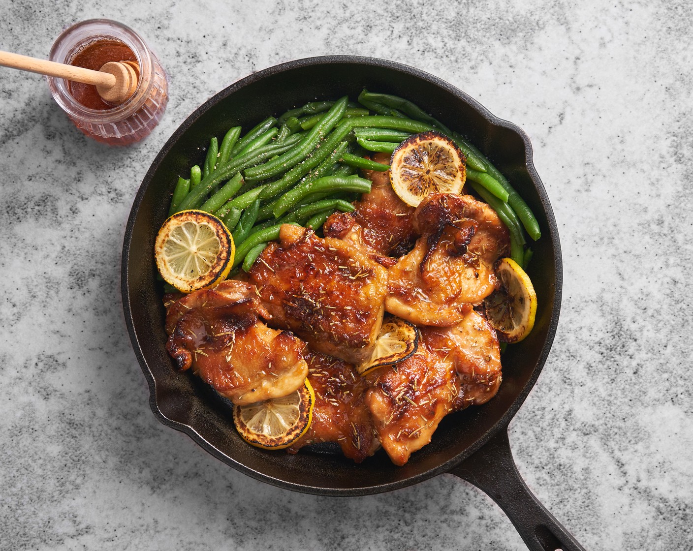 Garlic Chicken Thighs with Honey and Rosemary Glaze