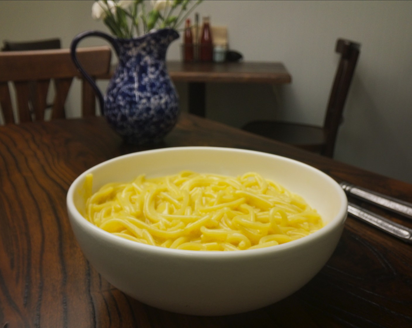 step 3 Continue cooking the sauce for 2-3 minutes until thickened then remove from the heat and beat in the Heavy Cream (1/2 cup), Extra Sharp White Cheddar Cheese (1 cup), and Sharp Cheddar Cheese (1/2 cup). Stir gently until the sauce is completely smooth, then add the pasta and stir to combine.