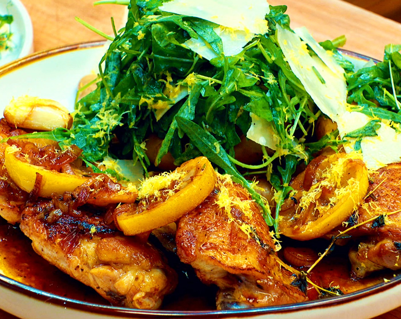 Gordon’s Sticky Lemon Chicken with Fingerling Potatoes & Arugula Salad