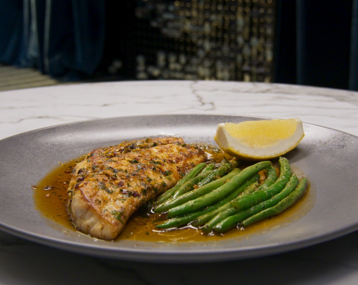 Verdict Lounge's Pan-Seared Redfish with Lemon & Herb Butter