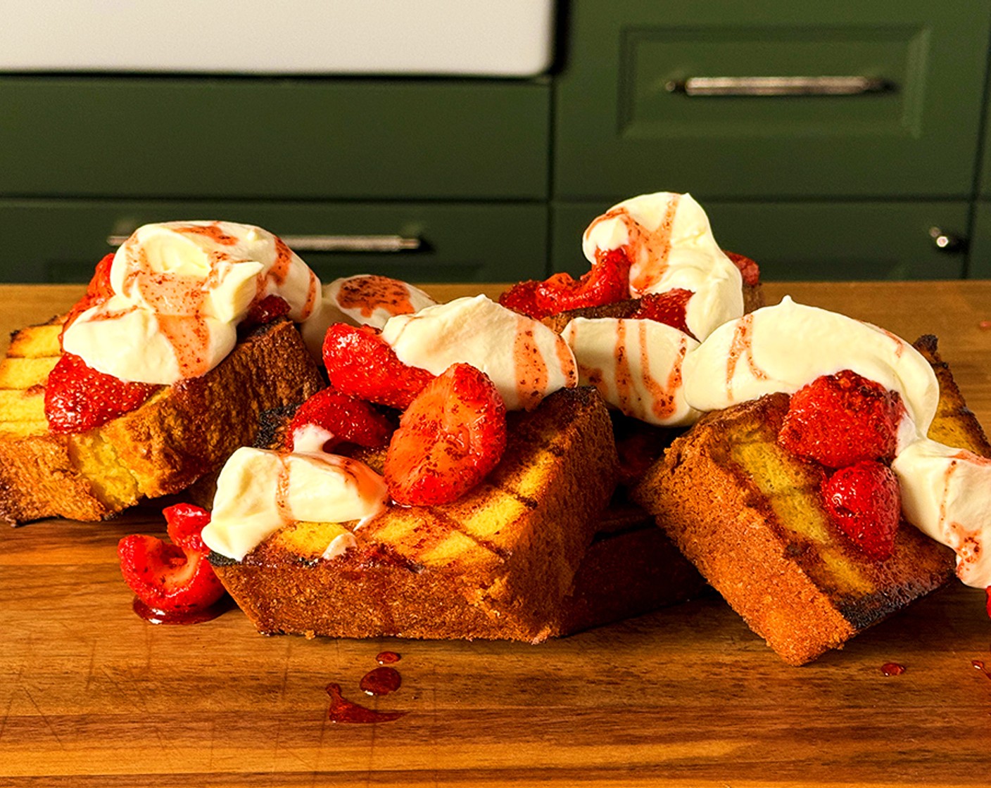 step 11 Serve the grilled pound cake with a spoonful of berries and dollop of Whipped Cream (to taste).