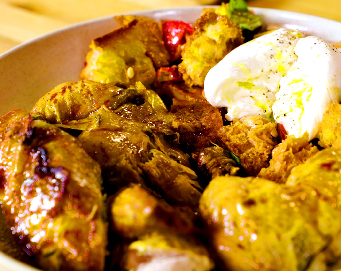 Roast Chicken and Charred Bread Salad