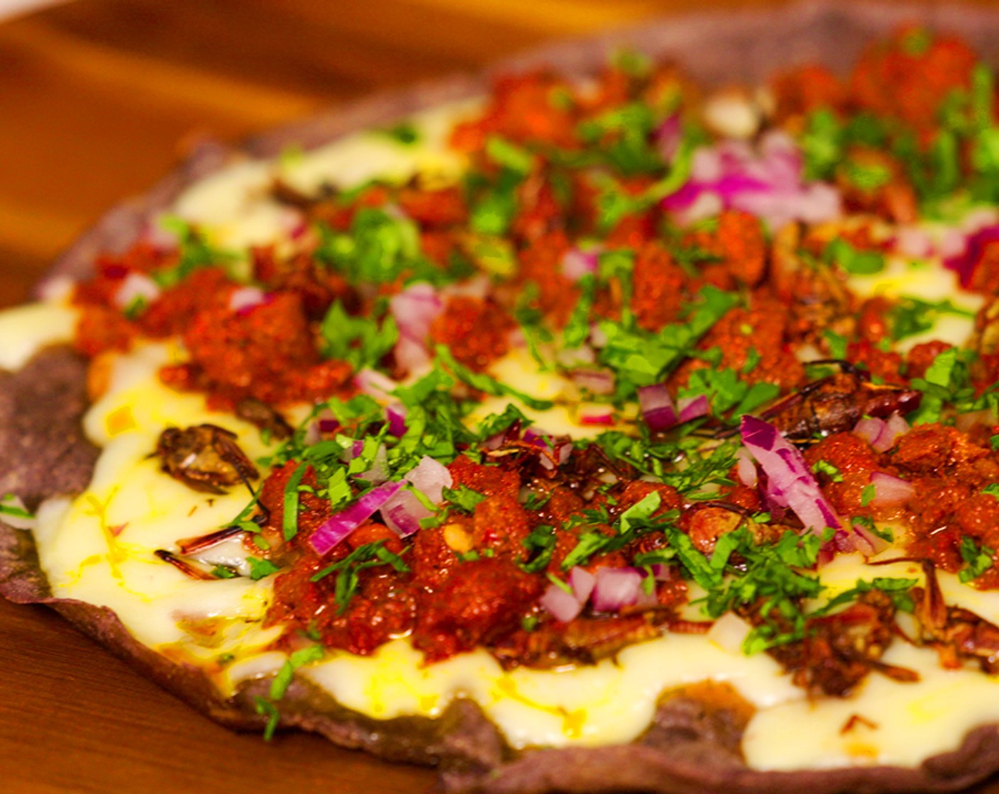 Chorizo and Oaxaca Cheese Tlayuda